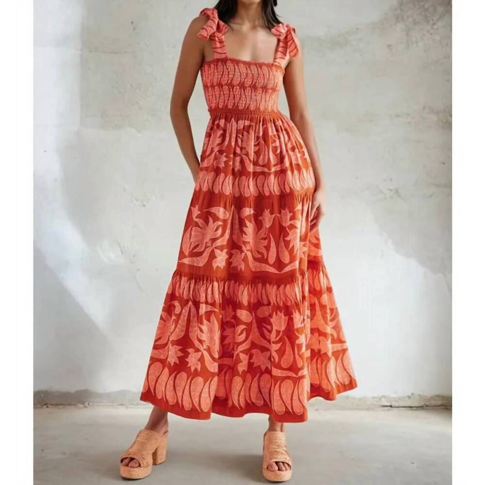 NEW OMIKA lana maxi dress in vivi negroni